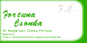 fortuna csonka business card